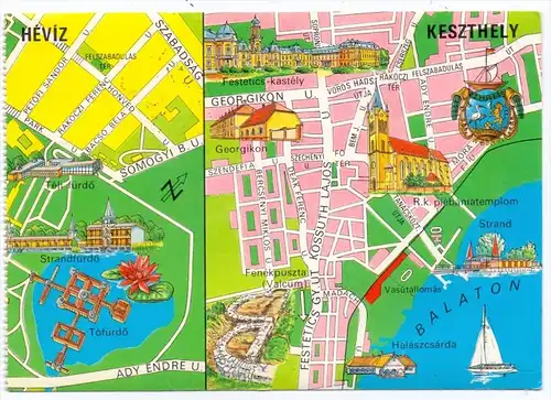 LANDKARTE / Map - HEVIZ / KESZTHELY / H