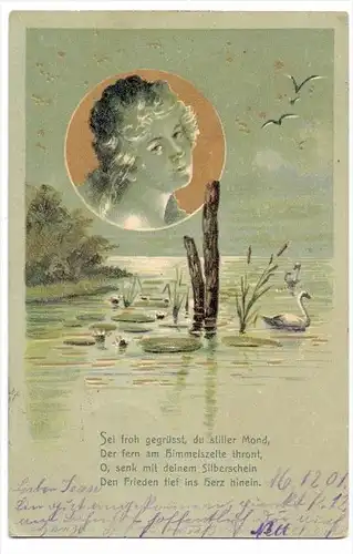 PHANTASIE - Frauen, 2 Golddruck-Lithos, 1901