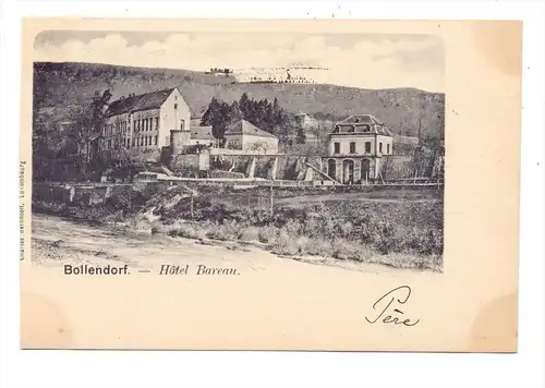 5526 BOLLENDORF, Hotel Bareau, Bernhoeft, Bahnpost Echternach-Ettelbrück, 1901