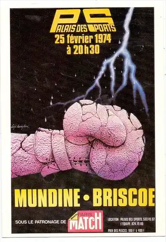 SPORT - BOXEN - Kampf Mundine - Brisoe, Paris 1974, Auflage 1000