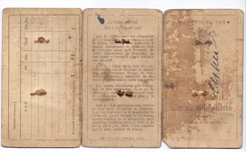 PERSONALAUSWEIS / PASSPORT / CARTE D´IDENTITE - Belgien, 1912