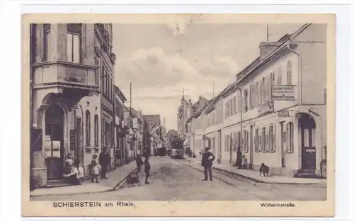 6200 WIESBADEN - SCHIERSTEIN, Wilhelmstrasse, Strassenbahn / Tram, Gastwirtschaft Heinrich Preussig