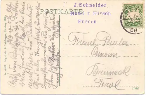 8958 FÜSSEN, Ortsansicht, 1909
