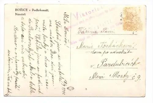 CSR 50819 HORICE V PODKRKONOSI, Strassenansicht, 1941, Viktoria-Stempel