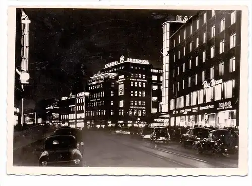 3000 HANNOVER, Bahnhofstrasse bei Nacht, Europa-Haus, 1958