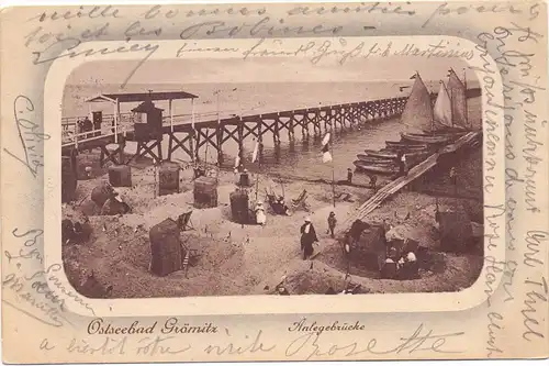 2433 GRÖMITZ, Anlegebrücke, 1914