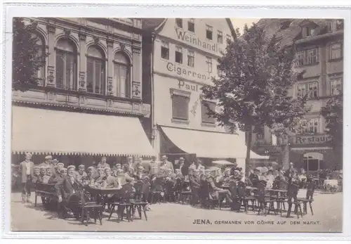 0-6900 JENA, Studentica - Germanen vor Göhre auf dem Markt, 1910