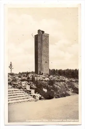 4650 GELSENKIRCHEN - BUER, Ehrenmal am Bergersee, rücks. Klebereste, 193...