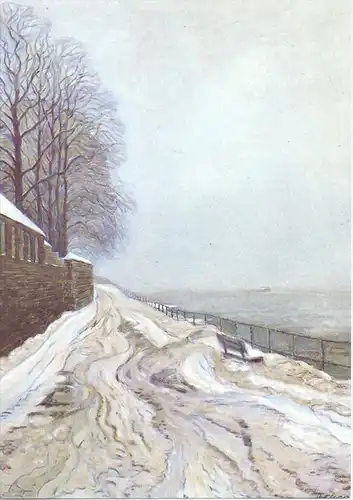 4000 DÜSSELDORF - KAISERSWERTH, Aquarell, Rheinufer