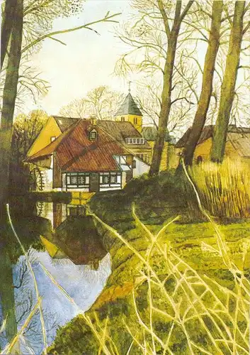 4000 DÜSSELDORF - KAISERSWERTH, Aquarell, Kalkumer Mühle