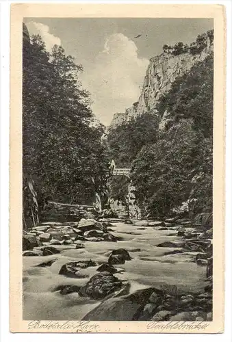 0-3721 TRESEBURG, Bodethal, Teufelsbrücke, 1923