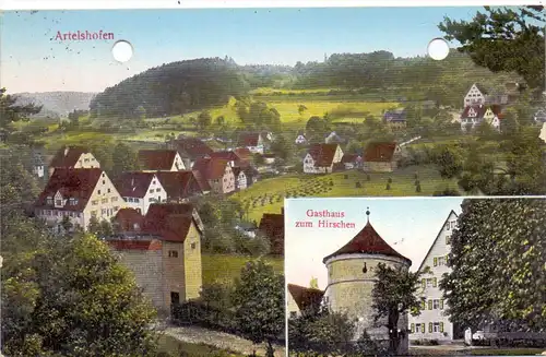 8561 VORRA - ARTELSHOFEN, Gasthaus zum Hirschen, 1937, leider gelocht