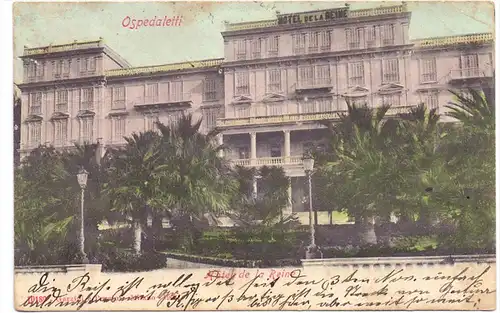 I 18014 OSPEDALETTI, Hotel de la Reine, 1906