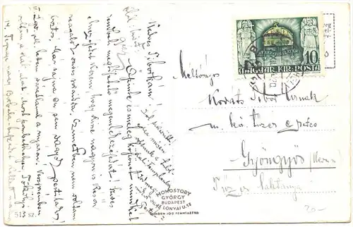 H 9700 SZOMBATHELY, Graf Szechenyi-ter, 1934, Druckstelle