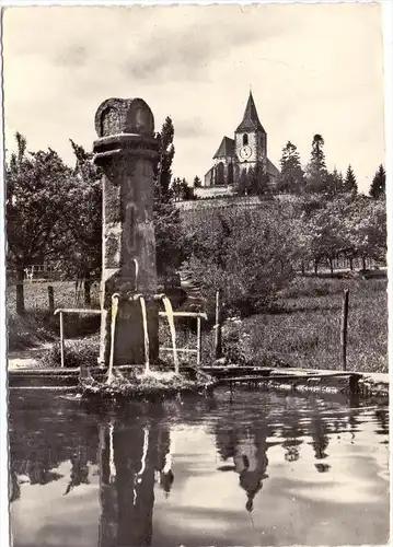 F 68150 HUNAWIHR / HUNAWEIER, Fontaine / l'Eglise, CPSM, 1958