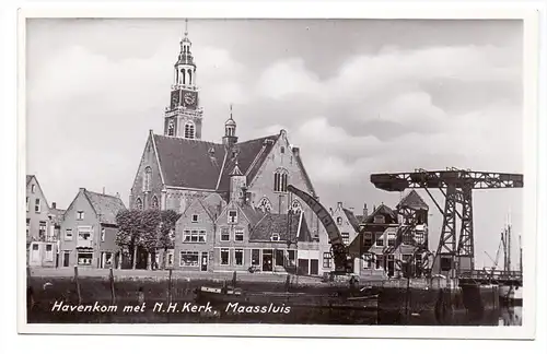 NL - ZUID-HOLLAND, MAASSLUIS, Havenkom & N.H. Kerk, 1949