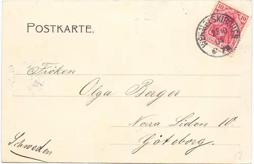 5650 SOLINGEN, Sengbachtalsperre, 1904, V. Wermelskirchen nach Göteborg gelaufen