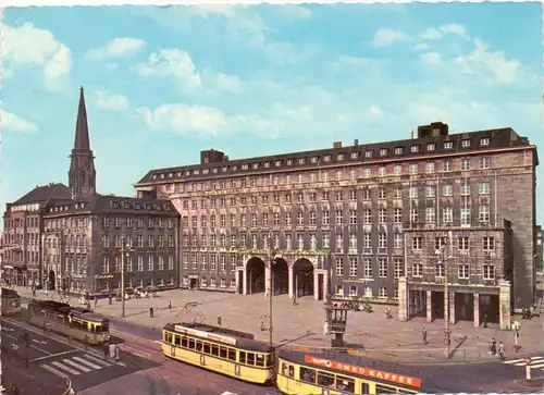 4630 BOCHUM, Rathaus, Strassenbahn, 1961