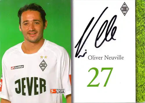 SPORT - FUSSBALL - BORUSSIA MÖNCHENGLADBACH - OLIVER NEVILLE, Autogramm