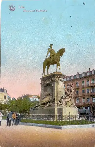 F 59000 LILLE, Monument Faidherbe, 1916, deutsche Feldpost