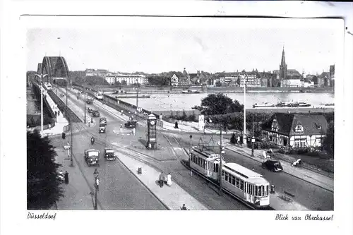 4000 DÜSSELDORF - OBERKASSEL, Brückenkopf, Tram, 1947