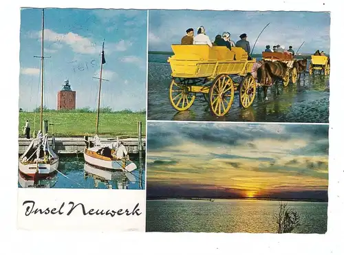 2000 HAMBURG - NEUWERK, Leuchtturm, Wattwagen