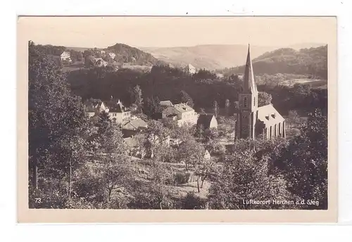5227 WINDECK - HERCHEN, Kirche und Umgebung, 1937