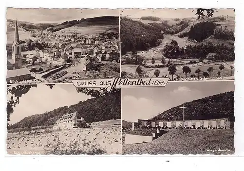 5374 HELLENTHAL, Kriegerdenkmal, Campingplatz, Jugendherberge, Ortsansicht, 1963