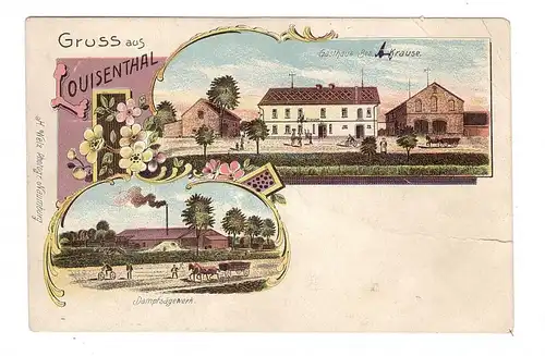 NIEDER-SCHLESIEN - KITTLITZTREBEN / TRZEBIEN (Bunzlau), Lithographie Louisenthal, Gaststätte, Dampfsägewerk