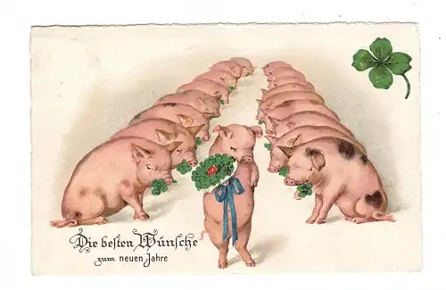 TIERE - SCHWEINE / Pigs / Porcs / Varkens / Maiali / Cerdos, Neujahr, 1933