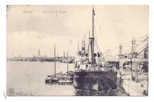 OZEANSCHIFFE - SS "CRAGOSWALD", Newcastle-on-Tyne, 1906 Antwerpen, kl. Knick / AF