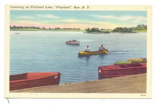 USA - NEW YORK - RYE, Playland Lake, Canoing / Kanu, 1953