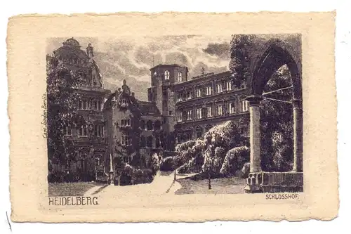 6900 HEIDELBERG, Schlosshof, Kupferstich-AK, Verlag Jander - Berlin, 1910