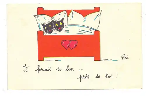 TIERE - KATZEN, Künstler-Karte RENE