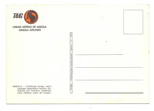 VÖLKERKUNDE / Ethnic - ANGOLA, Tsibinda llunga TAAG-advertising card