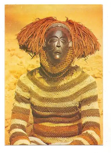 VÖLKERKUNDE / Ethnic - ANGOLA, Dancarino quioco com mascara de madeira, TAAG-advertising card