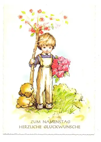 Kinder - Junge mit Blumenstrauss