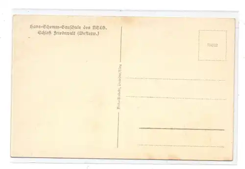 5244 DAADEN - FRIEDEWALD, Schloss Friedewald, NSLB Hans-Schemm-Gauschule, NS-Beflaggung