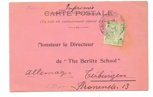 MONACO - The Berlitz School of Languages, Monte-Carlo, 1907, Firmen-Karte