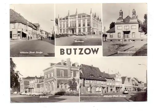 0-2620 BÜTZOW, Bahnhof, Wilhelm-Pieck-Strasse, Rathaus, Gesellschaftshaus