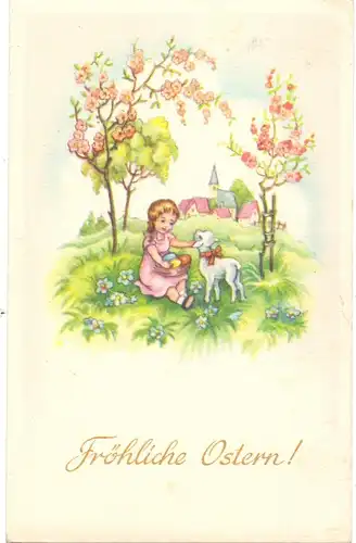 OSTERN - Mädchen und Lamm