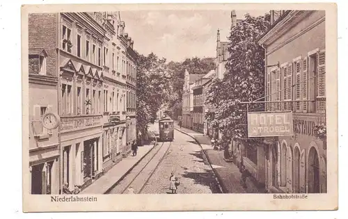 5420 LAHNSTEIN - NIEDERLAHNSTEIN, Hotel Strobel, 1919, Strassenbahn / Tram