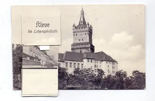 4190 KLEVE, Schwanenburg mit Klapp-Leporello, 1954