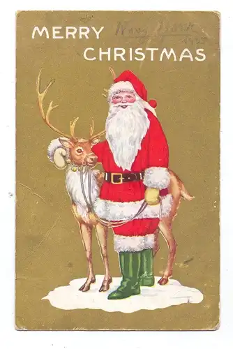 WEIHNACHTEN - WEIHNACHTSMANN / SANTA mit Rentier / Rendier, 1935