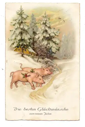 SCHWEINE - Pigs / Porcs / Maiali / Varkens / Cerdos - Zwei Schweine im Winterwald, 1933