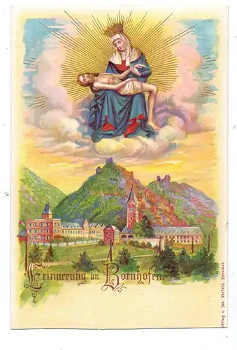 5424 KAMP - BORNHOFEN, Erinnerung an... ,Litho, Maria und Jesus im goldenen Strahlenkranz