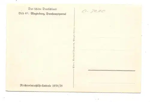 0-3000 MAGDEBURG, Domhauptportal, WHW 1934 / 35