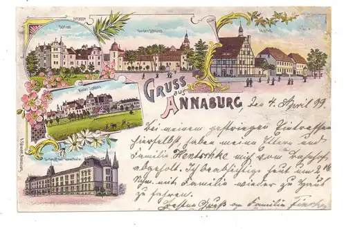 0-7902 ANNABURG, Lithographie 1899, hinterklebt, kl. Eckknick