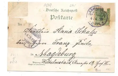 0-7902 ANNABURG, Lithographie 1899, hinterklebt, kl. Eckknick