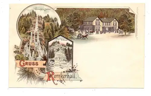 3380 GOSLAR, Gruss aus Romkerhall, Lithographie 1896